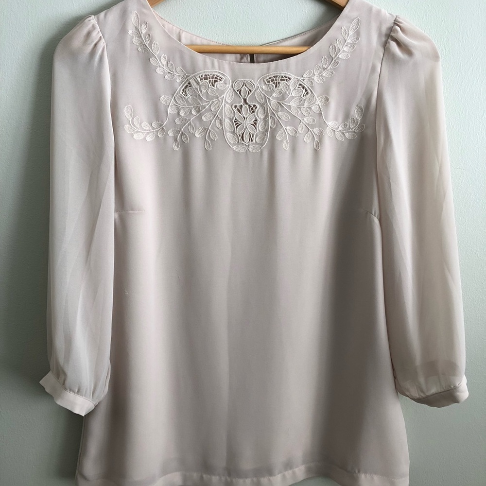 H&M Long Sleeve Blush Blouse